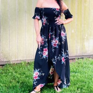 Black floral dress